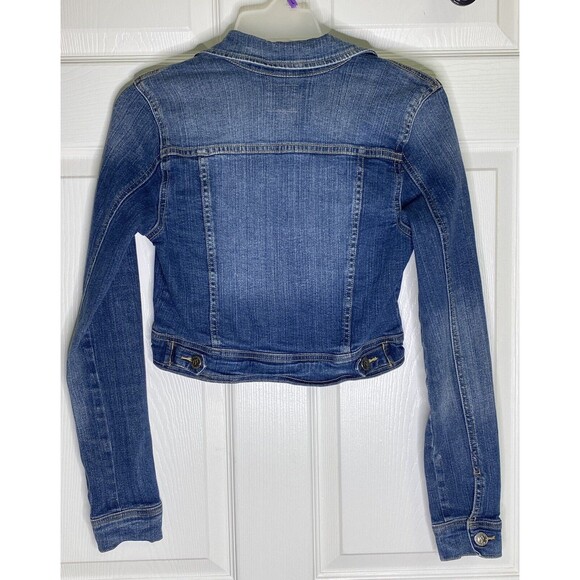Cello Denimwear Los Angeles Distressed Cropped Jean Jacket Size Small - Picture 2 of 8